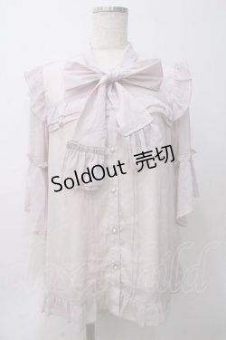 画像1: axes femme / シアーフリルボータイブラウス  ピンク Y-25-05-29-010-AX-BL-SZ-ZY