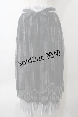 画像1: 【SALE】axes femme POETIQUE / レース重ねプリーツスカート M グレー Y-25-05-29-098-AX-SK-SZ-ZT125