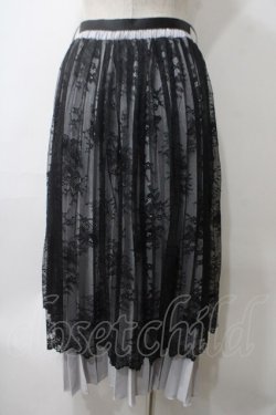 画像2: axes femme POETIQUE / レース重ねプリーツスカート M グレー Y-25-05-29-098-AX-SK-SZ-ZY