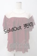 axes femme / レースケープ風バイカラープルオーバー M 赤 Y-25-05-29-012-AX-TO-SZ-ZY