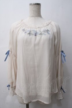 画像1: axes femme / フェザー×花刺繍トップス M 生成り Y-25-05-29-002-AX-TO-SZ-ZY