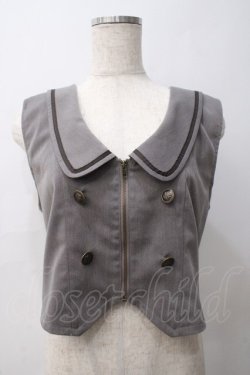 画像1: axes femme / ディープネックジップベスト F グレー Y-25-05-29-015-AX-TO-SZ-ZY