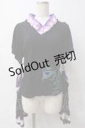 gouk / 袖セパレートカットソー  黒×紫 Y-25-05-29-021-GO-TO-AS-ZY