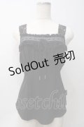 Ozz oneste / 薔薇刺繍ノースリーブトップス  黒 Y-25-05-29-022-OO-TO-SZ-ZY