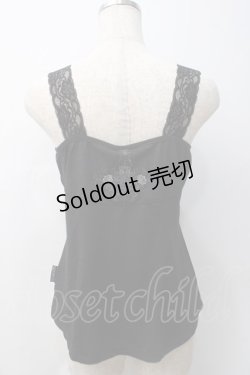画像2: Ozz oneste / 薔薇刺繍ノースリーブトップス  黒 Y-25-05-29-022-OO-TO-SZ-ZY
