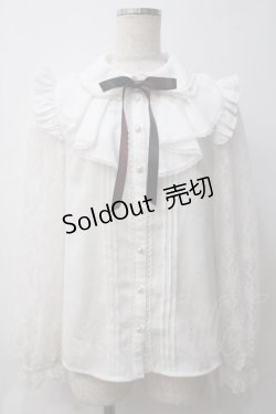 画像1: Secret Honey / レースラッフルブラウス 2 白 Y-25-05-29-023-CA-BL-SZ-ZY