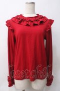 axes femme kawaii / フリルリボンカットプル M アカ Y-25-05-29-024-AX-TO-SZ-ZY