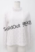 axes femme POETIQUE / リボンブローチ付レーシーブラウス M ラベンダー Y-25-05-29-025-AX-BL-SZ-ZI