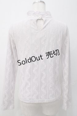 画像2: axes femme POETIQUE / リボンブローチ付レーシーブラウス M ラベンダー Y-25-05-29-025-AX-BL-SZ-ZI