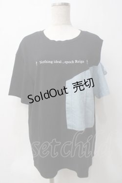 画像1: NieR Clothing / 切替カットソー  黒 Y-25-05-29-026-PU-TO-SZ-ZY