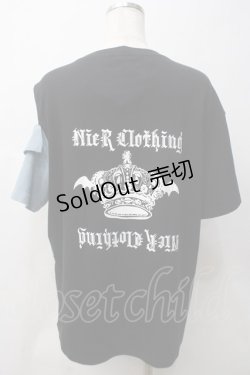 画像2: NieR Clothing / 切替カットソー  黒 Y-25-05-29-026-PU-TO-SZ-ZY