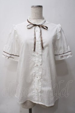 画像1: axes femme / フレンチ刺繍コットンブラウス  白Ｘブラウン Y-25-05-29-004-AX-BL-SZ-ZY