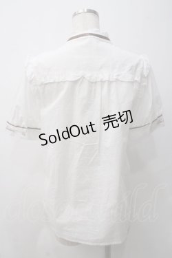 画像2: axes femme / フレンチ刺繍コットンブラウス  白Ｘブラウン Y-25-05-29-004-AX-BL-SZ-ZI