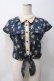 画像1: axes femme / ブーケ柄SETUP風ワンピース M 紺 Y-25-05-29-005-AX-OP-SZ-ZY (1)