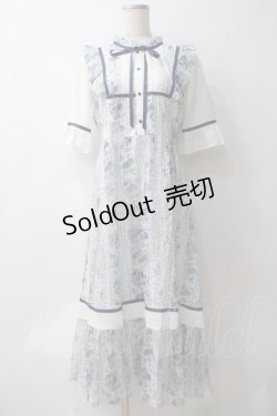 画像1: axes femme / ストライプ柄レースワンピース  サックス Y-25-05-29-041-AX-OP-SZ-ZY