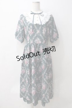 画像1: axes femme / アイビーローズ柄ワンピース  グリーン Y-25-05-29-043-AX-OP-SZ-ZY