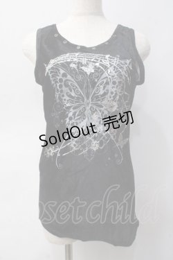 画像1: Sixh / 蝶ptベロアタンク  黒 Y-25-06-01-056-HN-TO-SZ-ZY