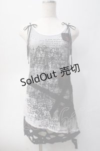 h.ANARCHY / メッシュ重ねダメージタンクトップ  白×黒 Y-25-06-01-060-HN-TO-SZ-ZY