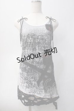 画像1: h.ANARCHY / メッシュ重ねダメージタンクトップ  白×黒 Y-25-06-01-060-HN-TO-SZ-ZY