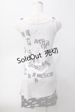 画像2: h.ANARCHY / メッシュ重ねダメージタンクトップ  白×黒 Y-25-06-01-060-HN-TO-SZ-ZY