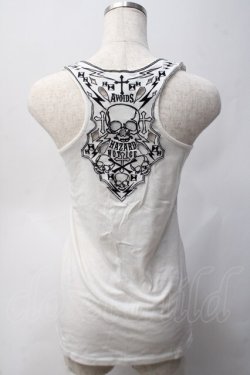 画像2: GHOST of HARLEM / スカル刺繍ロングタンク F 白 Y-25-06-01-062-GL-TO-SZ-ZY