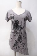 BPN FOR MEN / プリントアシメカットソー M グレー Y-25-06-01-065-GO-TO-SZ-ZY
