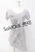 BPN FOR MEN / プリントアシメカットソー M グレー Y-25-06-01-065-GO-TO-SZ-ZY