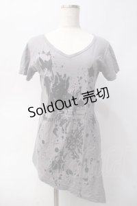 BPN FOR MEN / プリントアシメカットソー M グレー Y-25-06-01-065-GO-TO-SZ-ZY