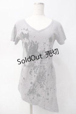 画像1: BPN FOR MEN / プリントアシメカットソー M グレー Y-25-06-01-065-GO-TO-SZ-ZY