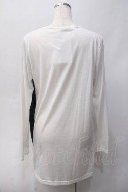 画像2: ALGONQUINS / プリント入りレイヤードトップス F 白×黒 Y-25-06-01-069-AL-TO-SZ-ZY