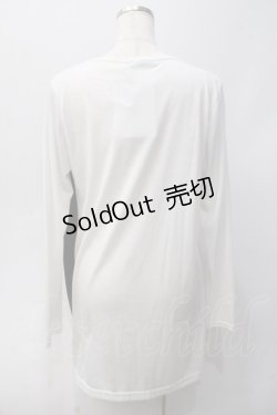 画像2: ALGONQUINS / プリント入りレイヤードトップス F 白×黒 Y-25-06-01-069-AL-TO-SZ-ZY