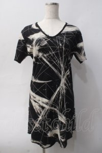 CIVARIZE / 総柄サイドジップロングTシャツ 44 ブラック Y-25-06-01-070-GO-TS-SZ-ZY