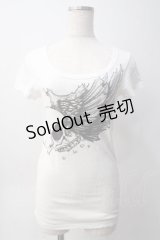 GLAD NEWS / スカルウィングTシャツ R 白 Y-25-06-01-073-GL-TS-SZ-ZY
