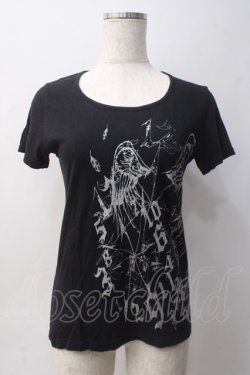 画像1: PEACE NOW / 羽根プリントカットソー M 黒 Y-25-06-01-077-PU-TO-SZ-ZY