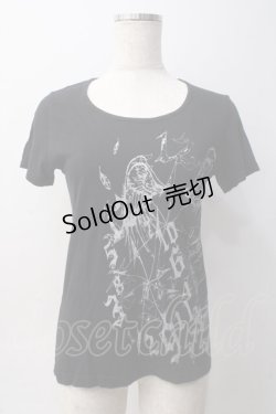画像1: PEACE NOW / 羽根プリントカットソー M 黒 Y-25-06-01-077-PU-TO-SZ-ZY