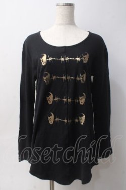 画像1: BPN FOR MEN / プリントカットソー M 黒 Y-25-06-01-078-GO-TO-SZ-ZY
