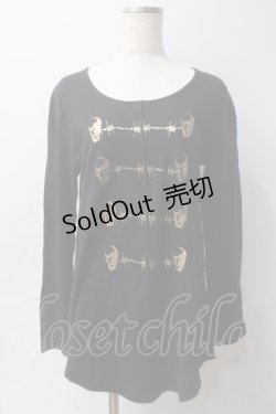 画像1: BPN FOR MEN / プリントカットソー M 黒 Y-25-06-01-078-GO-TO-SZ-ZY