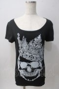 GLAD NEWS / スカルpt Tシャツ R 黒 Y-25-06-01-080-GL-TO-SZ-ZY
