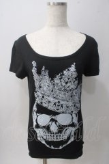 GLAD NEWS / スカルpt Tシャツ R 黒 Y-25-06-01-080-GL-TO-SZ-ZY