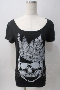 GLAD NEWS / スカルpt Tシャツ R 黒 Y-25-06-01-080-GL-TO-SZ-ZY