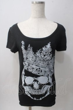 画像1: GLAD NEWS / スカルpt Tシャツ R 黒 Y-25-06-01-080-GL-TO-SZ-ZY