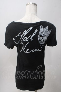 画像2: GLAD NEWS / スカルpt Tシャツ R 黒 Y-25-06-01-080-GL-TO-SZ-ZY