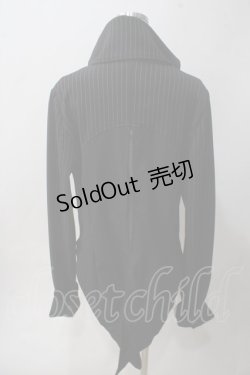 画像2: Sixh / ストライプ切替燕尾ロングジャケット  黒 Y-25-06-01-081-HN-JA-SZ-ZT093