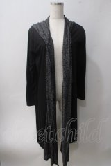 GHOST of HARLEM / レイヤード風カーディガン F 黒×グレー Y-25-06-01-082-GL-TO-SZ-ZT340