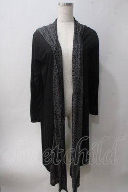 画像1: GHOST of HARLEM / レイヤード風カーディガン F 黒×グレー Y-25-06-01-082-GL-TO-SZ-ZY
