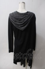画像2: GHOST of HARLEM / レイヤード風カーディガン F 黒×グレー Y-25-06-01-082-GL-TO-SZ-ZT340 (2)