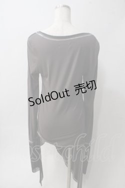 画像2: Sixh / 変形スリーブロングトップス  黒×チャコール Y-25-06-01-083-HN-TO-SZ-ZT239