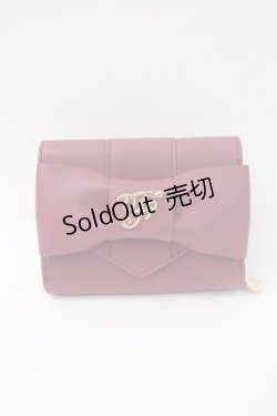 画像1: Maison de FLEUR / ピンクFリボンウォレット F ダークピンク Y-25-06-01-012-LO-BG-SZ-ZY