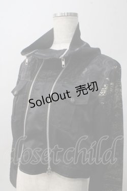 画像3: Sixh / ダブルZIPハイネックジャケット  黒 Y-25-06-01-084-HN-JA-SZ-ZY