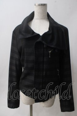画像1: BPN FOR MEN / ラメボーダーZIPジャケット M 黒 Y-25-06-01-087-GO-TO-SZ-ZY